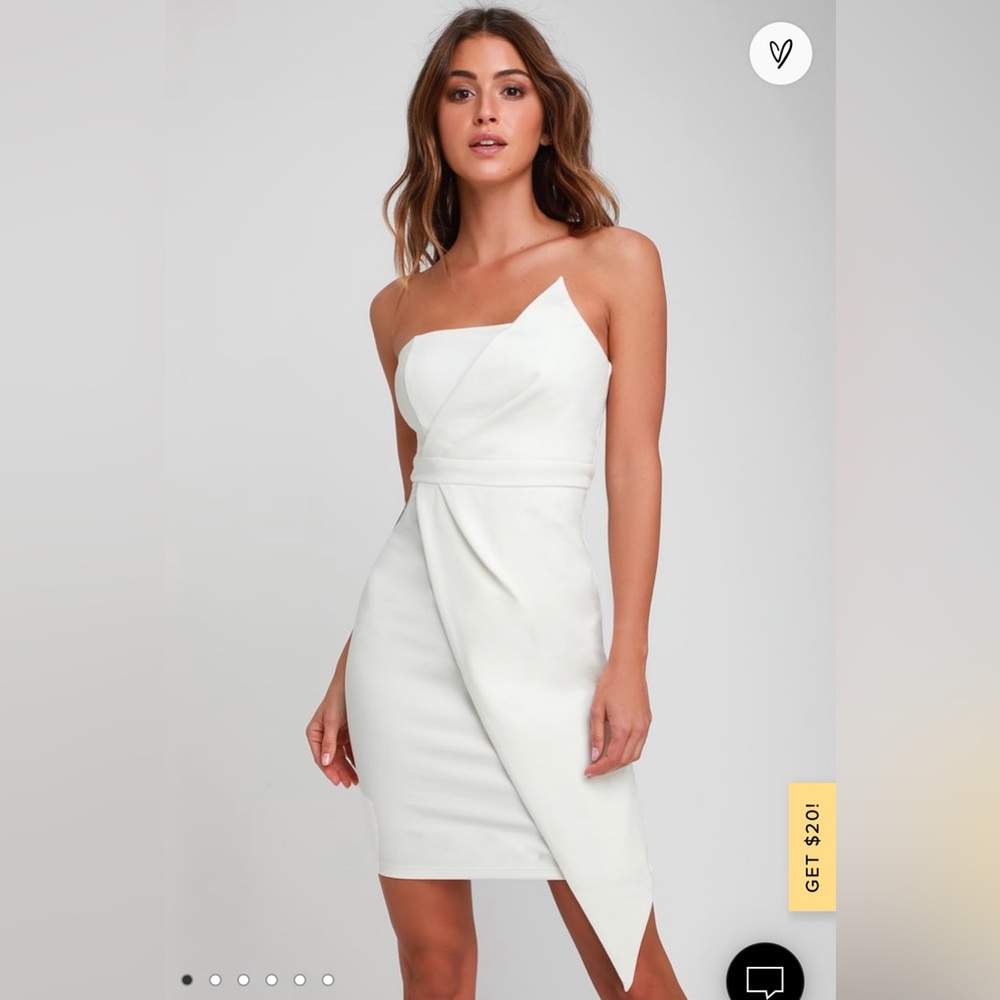 Lulus white strapless bodycon dress